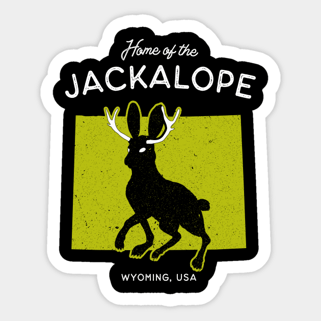 Home of the Jackalope - Wyoming, USA Cryptid Sticker by Strangeology